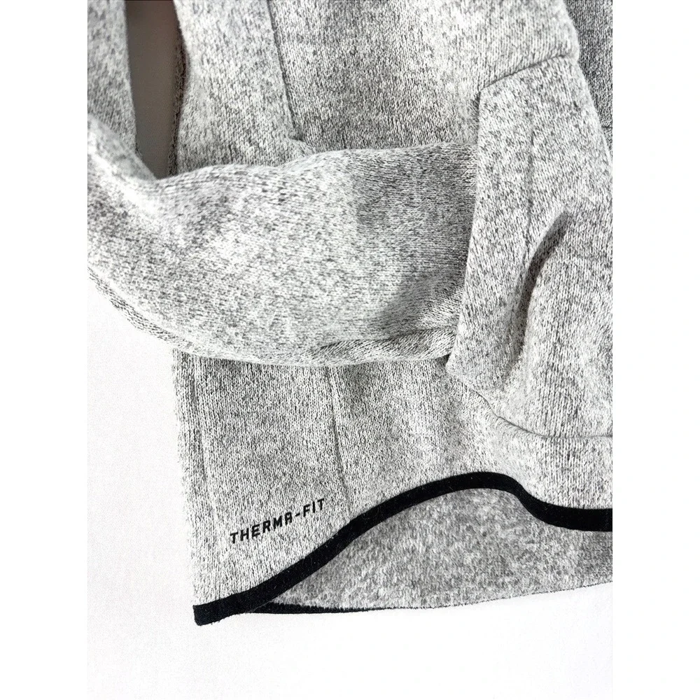 Nike Therma Fit Heather Gray Hoodie L Zip Pockets Athleisure Gorpcore Streetwear